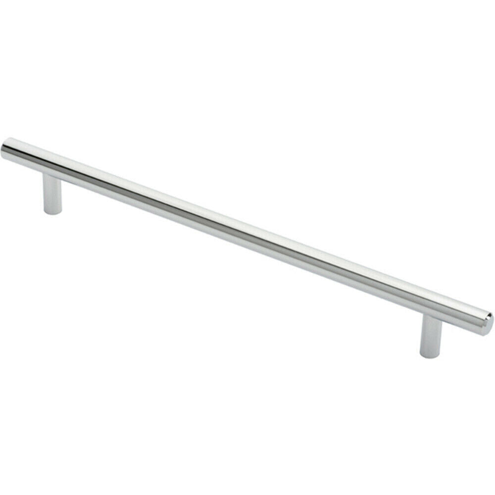 Round T Bar Cabinet Pull Handle 284 x 12mm 224mm Fixing Centres Chrome